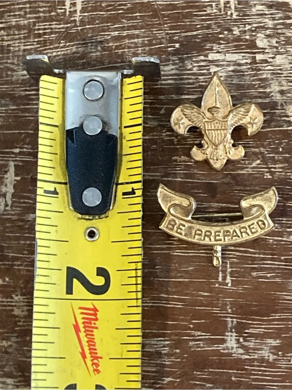 Gold Boy Scouts 'Be Prepared' Pin Set
